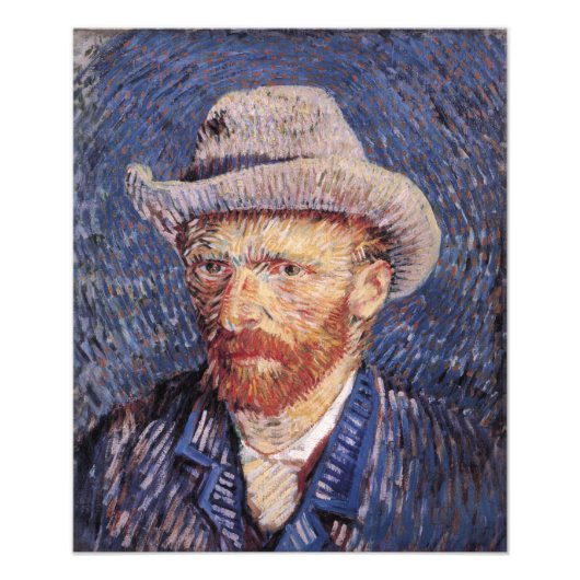 Van Gogh Self-Portret met smelt Pet Foto Afdruk (Voorkant)