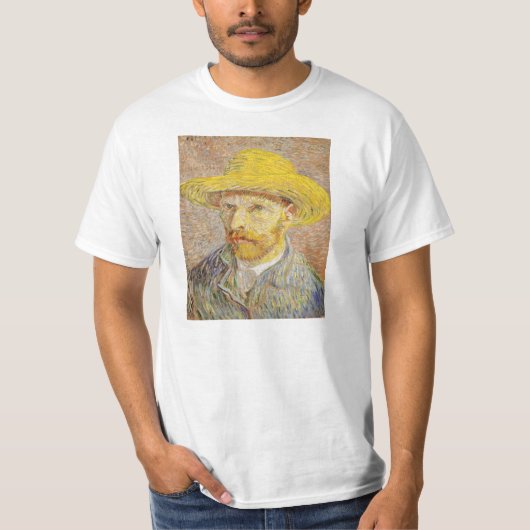 Van Gogh Self Portret met T-shirt met riet Pet (Voorkant)