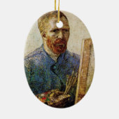 Van Gogh Self Portret voor Easel Keramisch Ornament (Achterkant)