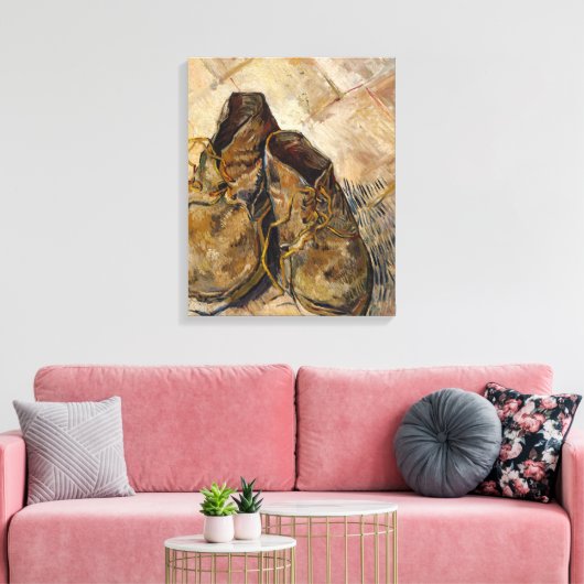 Van Gogh "Shoes" Canvas Print (Insitu (Woonkamer))