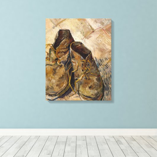 Van Gogh "Shoes" Canvas Print (Insitu (Houten vloer))