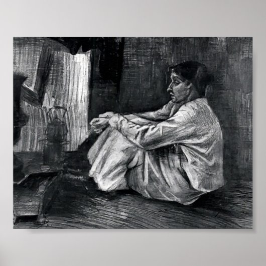 Van Gogh - Sien met Cigar op de vloer Poster (Voorkant)