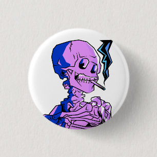 Van Gogh, Skelet met een brandende sigaret Ronde Button 3,2 Cm