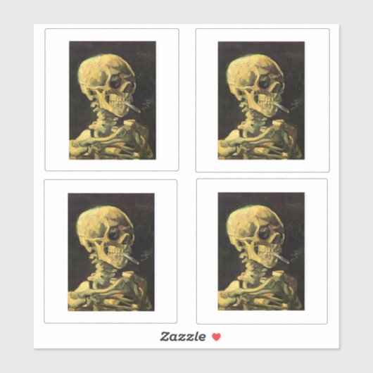 Van Gogh, Skelet met sigaret Sticker (Vel)