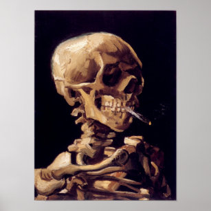 Van Gogh Skeleton Schilderend Poster