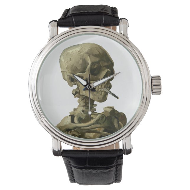Van Gogh, Skeleton with a burning cigarette Horloge (Voorkant)