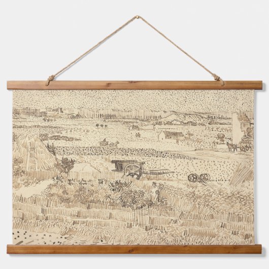 Van Gogh Sketches oogsten de platte Art Wood Wall Hangend Wandkleed (Voorkant)