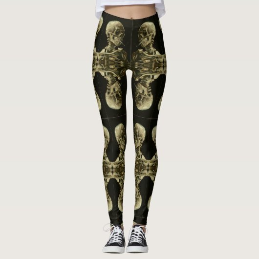 van gogh Skull Leggings (Voorkant)