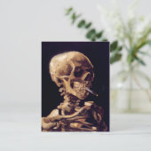Van Gogh Skull met brandende sigaretten Briefkaart (Staand voorkant)