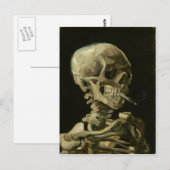 Van Gogh Skull met brandende sigaretten Briefkaart (Voorkant / Achterkant)