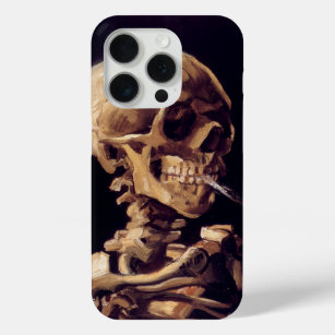 Van Gogh Skull met brandende sigaretten iPhone 15 Pro Case