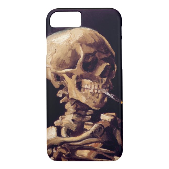 Van Gogh Skull met brandende sigaretten Case-Mate iPhone Hoesje (Achterkant)