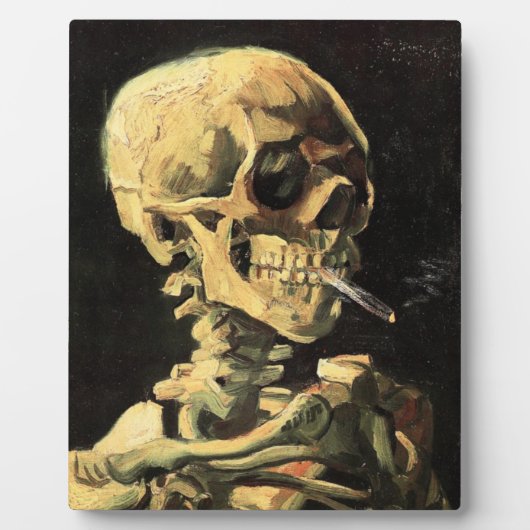 Van Gogh Skull met brandende sigaretten Fotoplaat (Voorkant)