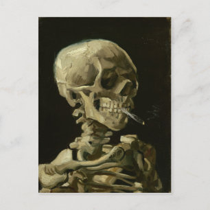 Van Gogh Skull with Burning Cigarette Briefkaart