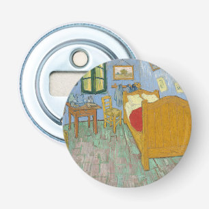 Van Gogh Slaapkamer in Arles - Klassiek Geel & Bla Button Flesopener