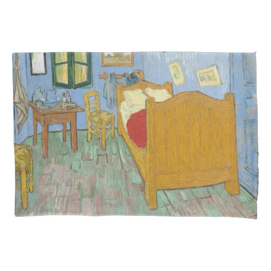 Van Gogh Slaapkamer in Arles - Klassiek Geel & Bla Kussensloop (Voorkant)