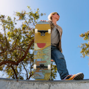 Van Gogh Slaapkamer in Arles - Klassiek Geel & Bla Persoonlijk Skateboard