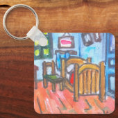 Van Gogh Slaapkamer mini Sleutelhanger (Voorkant)