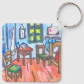 Van Gogh Slaapkamer mini Sleutelhanger (Achterkant)