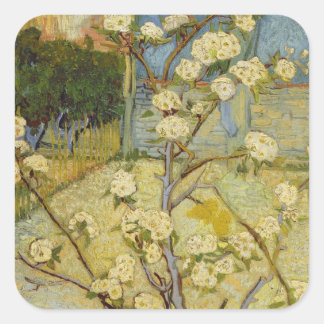 Van Gogh Small Pear Tree in Blossom (F405) Vierkante Sticker