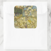 Van Gogh Small Pear Tree in Blossom (F405) Vierkante Sticker (Tas)
