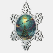 Van Gogh Snowflake Christmas Ornament Pewter (Rechts)