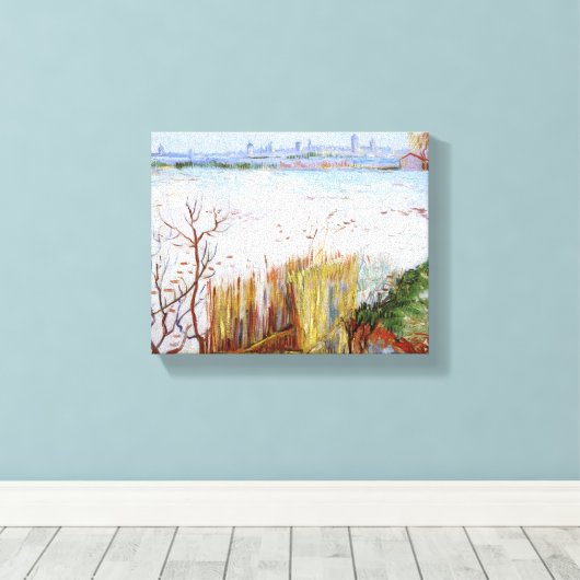 Van Gogh - Snowy Landscape Canvas Afdruk (Insitu (Houten vloer))