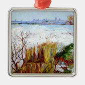 Van Gogh-Snowy Landscape with Arles in Background Metalen Ornament (Voorkant)