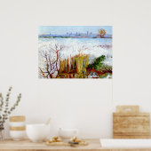 Van Gogh-Snowy Landscape with Arles in Background Poster (Keuken)