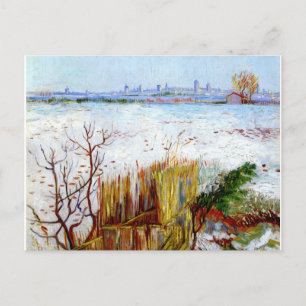 Van Gogh-Snowy Landschap met Arles in Achtergrond Briefkaart