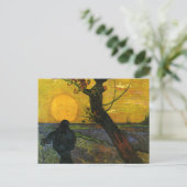 Van Gogh Sower met zonnestelsel Briefkaart (Staand voorkant)