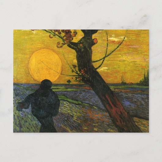 Van Gogh Sower met zonnestelsel Briefkaart (Voorkant)