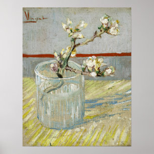 Van Gogh - Sprig van bloeiende amandel in glas Poster
