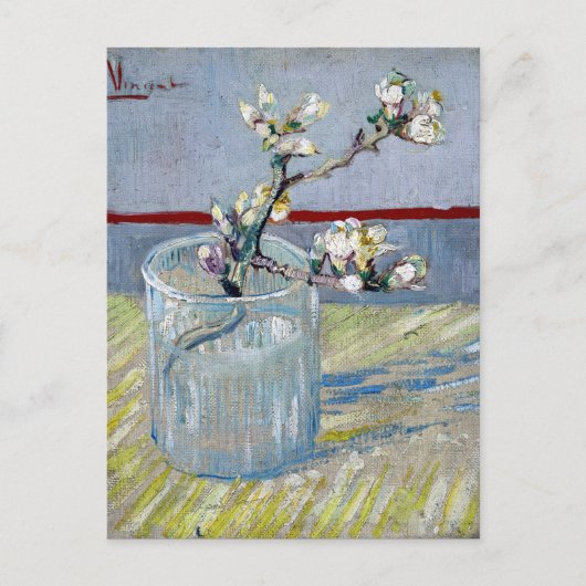 van Gogh Spring Flowering Almond in een glas Briefkaart (Voorkant)