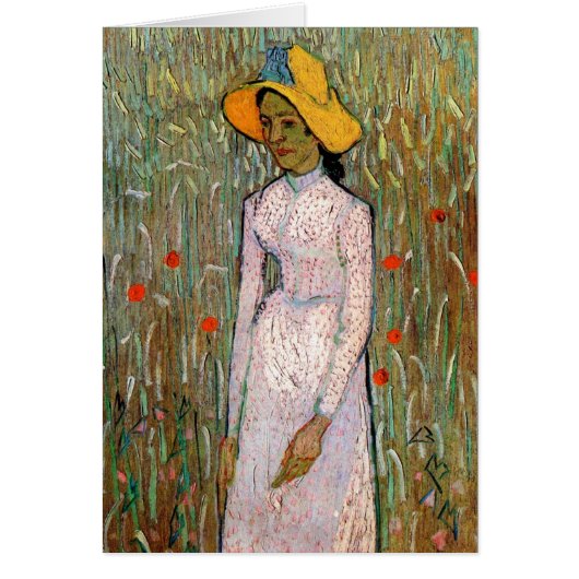 Van Gogh, Staand jong meisje; achtergrond van tarw (Voorkant)