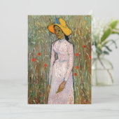 Van Gogh, Staand jong meisje; achtergrond van tarw (Staand voorkant)