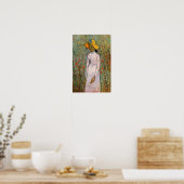 Van Gogh, Staand jong meisje; achtergrond van tarw Poster (Keuken)