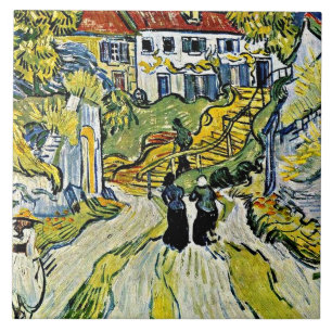 Van Gogh - Stairway bij Auvers Tegeltje