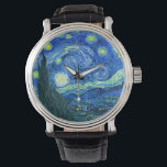 Van Gogh starry nacht Horloge<br><div class="desc">Van Gogh's beroemde schilderij,  "De Sterrennacht". Van Gogh schilderde tijdens zijn verblijf in het asiel van Saint Remy in de jaren tachtig de rolheuvels en de cyperbomen die hij uit zijn raam zag. Digitaal verbeterd door PixDezines. Copyright © 2008-2016 PixDezines.com™ en PixDezines™ op zazzle.com. Alle rechten voorbehouden.</div>