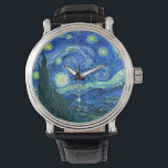 Van Gogh starry nacht Horloge<br><div class="desc">Van Gogh's beroemde schilderij, "De Sterrennacht". Van Gogh schilderde tijdens zijn verblijf in het asiel van Saint Remy in de jaren tachtig de rolheuvels en de cyperbomen die hij uit zijn raam zag. Digitaal verbeterd door PixDezines. Copyright © 2008-2016 PixDezines.com™ en PixDezines™ op zazzle.com. Alle rechten voorbehouden.</div>
