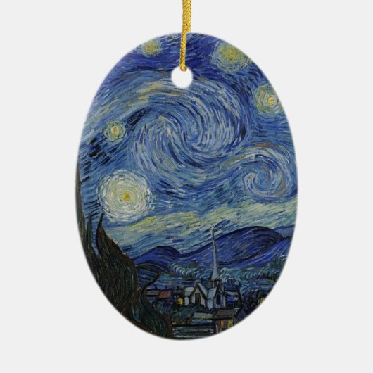 Van Gogh Starry Nacht Keramisch Ornament (Voorkant)