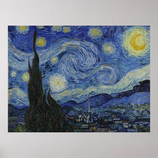 Van Gogh, Starry Nigh, classic painting Poster (Voorkant)
