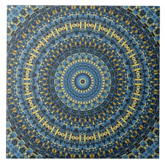 Van Gogh Starry Night Abstract Groovy Boho Mandala Tegeltje (Voorkant)