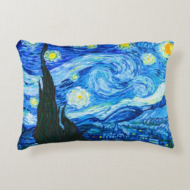 Van Gogh Starry Night Accent Kussen (Voorkant)