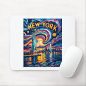 Van Gogh Starry Night Art New York Liberty Skyline Muismat (Met muis)