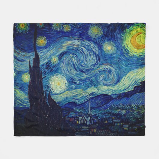 Van Gogh Starry Night Bedding Set Fleece Deken (Voorkant (Horizontaal))