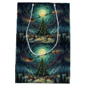 Van Gogh 'Starry Night' Christmas Gift Bag Medium Cadeauzakje (Achterkant)