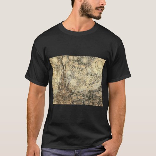 van gogh starry night draw van gogh starry nig t-shirt (Voorkant)