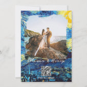 Van Gogh Starry Night Foto QR Code Trouwkaart Kaart (Achterkant)