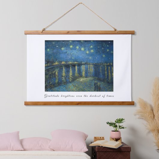 Van Gogh Starry Night Gratitude Artistic Uplifting Hangend Wandkleed (Slaapkamer)